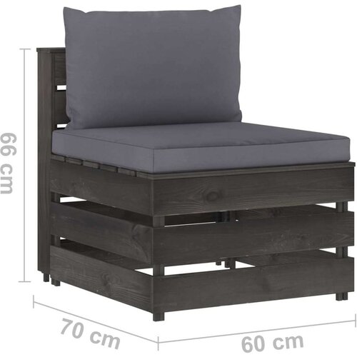 The Living Store Modularna srednja sofa s jastucima od sivo impregniranog drva Cijene