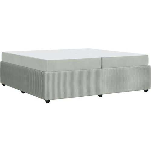 vidaXL Okvir kreveta s madracem Svjetlosiva 200 x 200 cm Baršun Cene