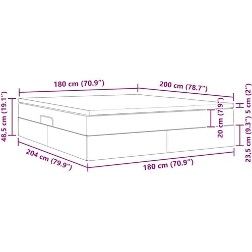 VidaXL Krevet s madracem i skladi&amp;scaron;tem Svijetlo siva 180 x 200 cm Slike