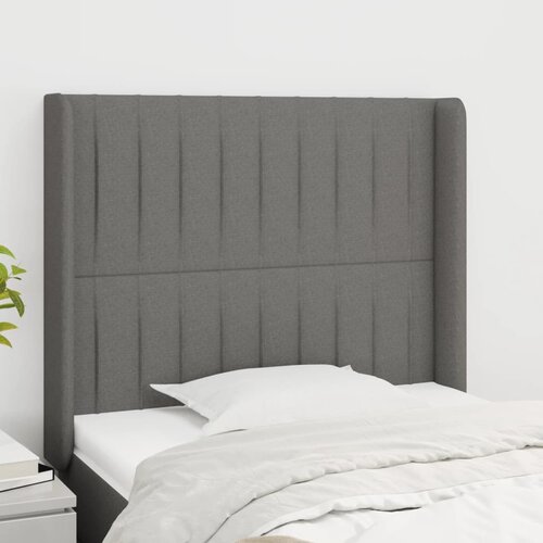  Uzglavlje s u&scaron;ima tamnosivo 93x16x118/128 cm od tkanine Cijene