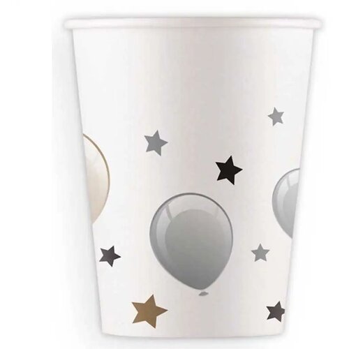  8 kartonskih kozarcev z motivom balonov in zvezde - 200 ml Cene