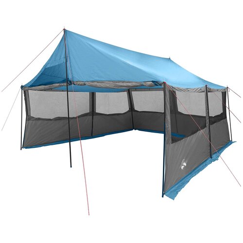 vidaXL Obiteljski šator Plava 450 x 400 x 265 cm Poliester i čelik - Plava 450 x 400 x 265/165 cm Cene