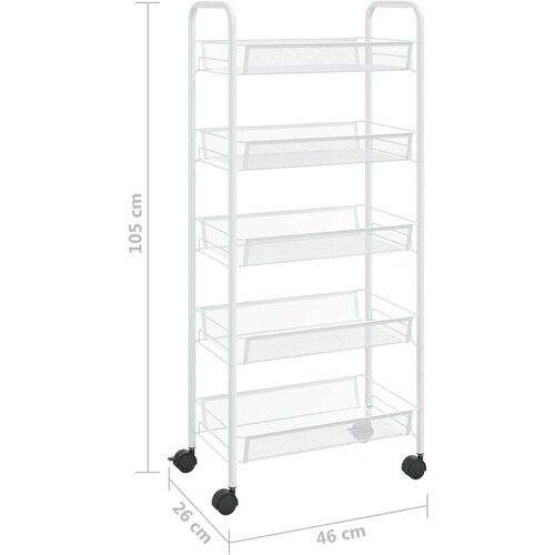 VidaXL Kuhinjska kolica s 5 razina bijela 46 x 26 x 105 cm željezna Slike