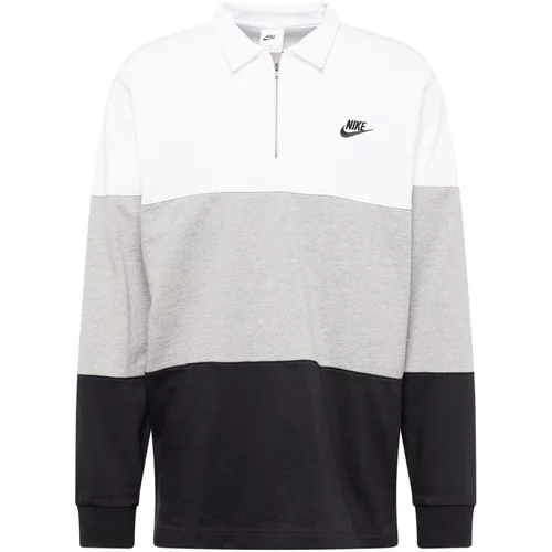 Nike Sportswear Majica pegasto siva / črna / bela