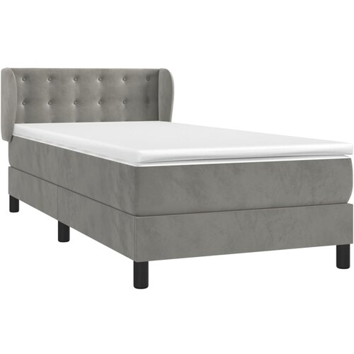 Box spring krevet s madracem svjetlosivi 100x200 cm bar&amp;scaron;unasti Slike