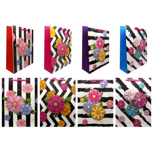 Kesa UKRASNA XL 40X30X12CM OP23026 CRNO BELA POZADINA SA CVEĆEM WY # Slike