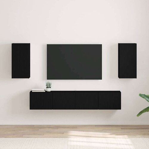 vidaXL TV zidni ormar 2 pcs Crna 30 x 31 x 60 cm Konstruirano drvo Cijene