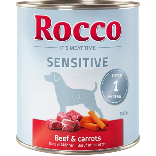 Rocco Ekonomično pakiranje: Sensitive 24 x 800 g - Govedina i mrkva