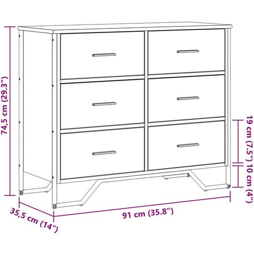 VidaXL Komoda boja hrasta sonome 91 x 35,5 x 74,5 cm konstruirano drvo Slike