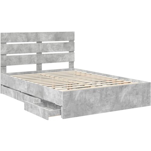  Krevetna konstrukcija s ladicama Betonski sivi 140 x 200 cm Siva 206 x 143 x 100 cm Slike