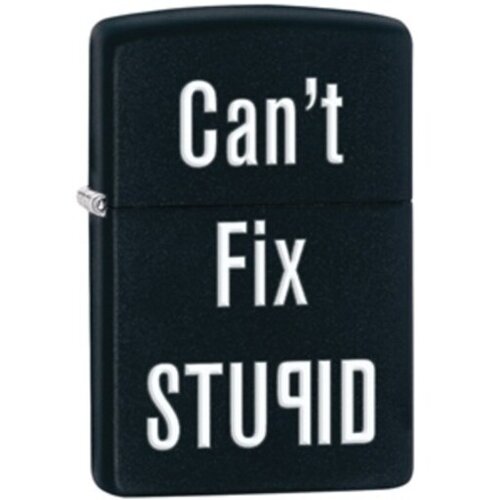 Zippo vžigalnik na bencin 28664 Can't Fix Stupid Black Matte Cene