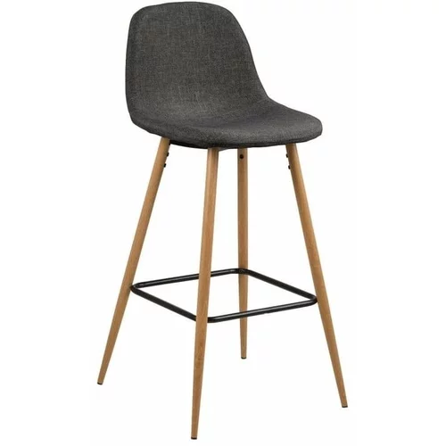 Actona siva barska stolica s metalnim postoljem s detaljima od hrasta Wilma