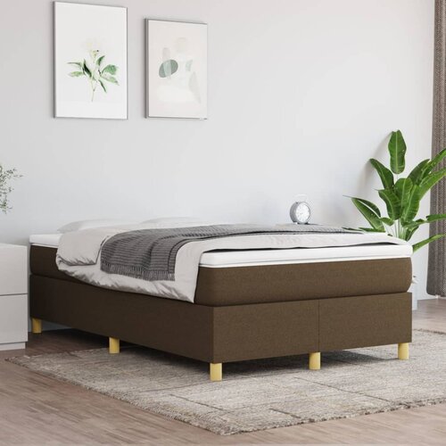  Okvir za krevet s oprugom tamnosmeđi 120 x 200 cm od tkanine Slike