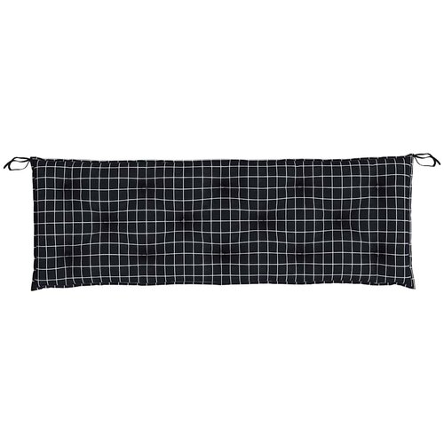  Jastuci za vrtnu klupu crni karirani 2 kom 150x50x7 cm tkanina Slike
