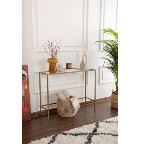 Hanah home Canvas - Gold Gold Sideboard O&amp;Scaron;TEĆENO BEZ STAKLA Slike
