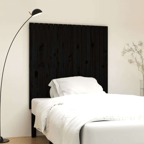  Stensko posteljno vzglavje črno 108x3x110 cm trdna borovina, (20737282) Slike