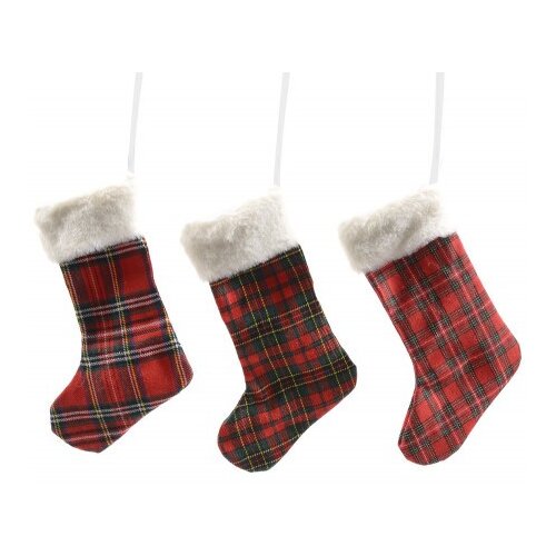 Novogodišnji ukras čarapa tartan 23cm ( 53265 ) Slike