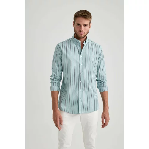 Defacto Modern Fit Woven Striped Long Sleeve Shirt