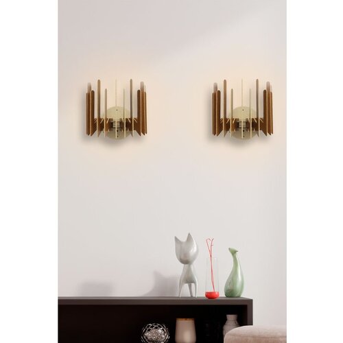 Opviq 207-ZK2 Walnut Wall Lamp Cene