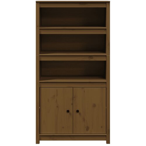  Visoka komoda boja meda 80 x 35 x 154 cm od masivne borovine Slike
