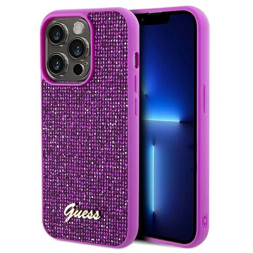 Guess OVITEK DISCO METAL SCRIP CASE ZA IPHONE 14 PRO FUCHSIA, (21833378) Cene