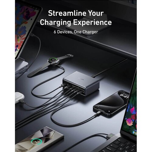 Anker Prime punjac 200W crni 4x USB-C, 2x USB-A, GaN, stolni punjac Cijene