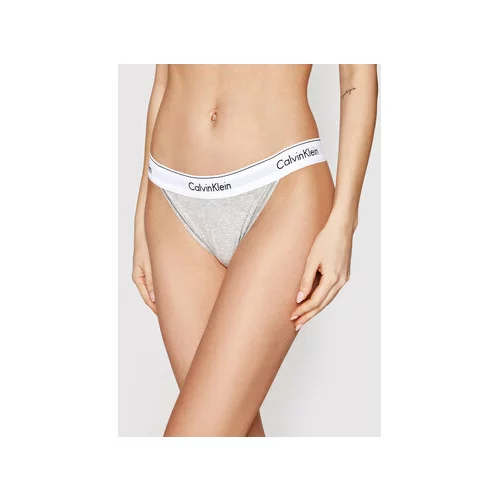 Calvin Klein Underwear Klasične spodnje hlačke Tanga 000QF4977A Siva