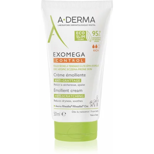 A-derma Exomega Control hidratantna krema za vrlo suhu, osjetljivu i atopičnu kožu 50 ml