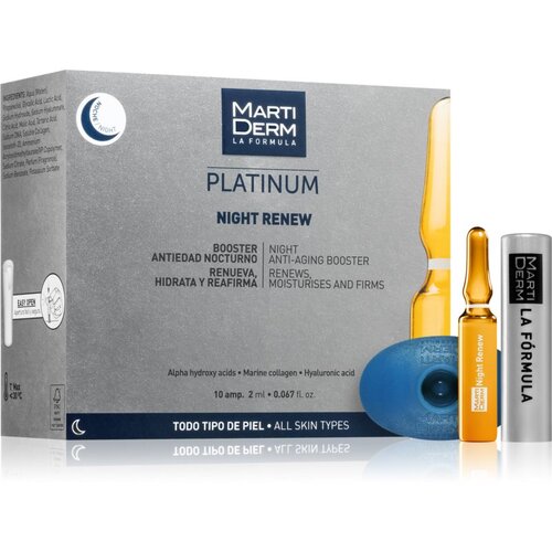 MARTIDERM Platinum Night Renew eksfolijacijski serum za piling u ampulama 10x2 ml Cijene