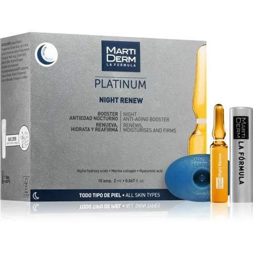 MARTIDERM Platinum Night Renew eksfolijacijski serum za piling u ampulama 10x2 ml