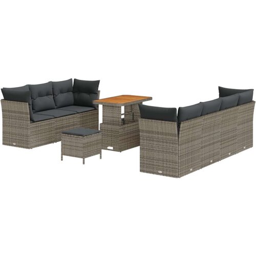  Vrtni kauč set od 10 dijelova sa jastučićima sivi poli ratan akacija  Vrtni blagovaonski set od 3 dijela sa jastučićima sivi pol Cijene