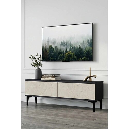 Hanah home TV komoda Didema 120, 120 cm, antracit / travertin Slike