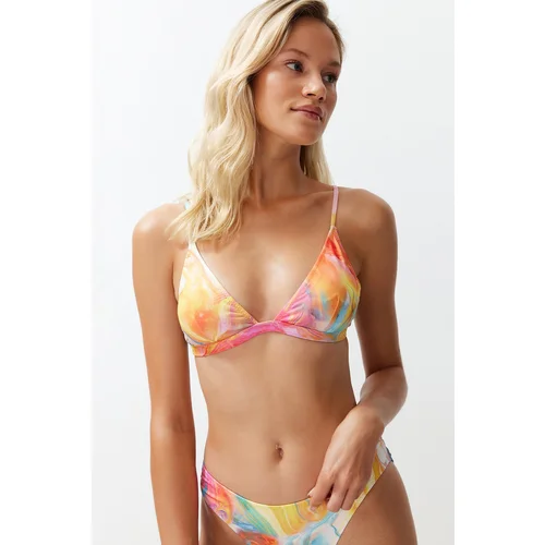 Trendyol Abstract Pattern Triangle Bikini Top