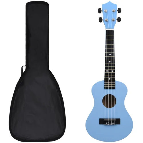 vidaXL set dječjeg ukulelea Soprano s torbom svjetloplavi 23 "