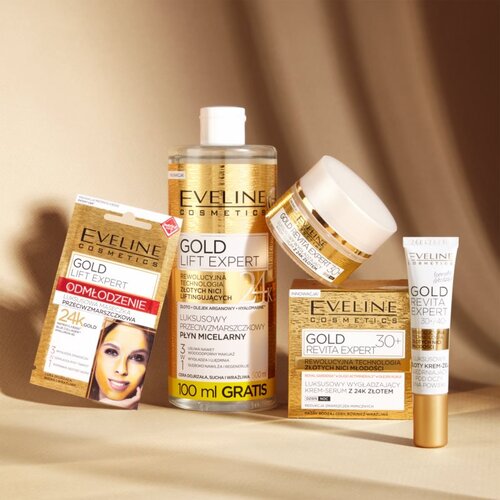 Eveline Cosmetics Gold Lift Expert pomlajevalna maska 3v1 7 ml Slike