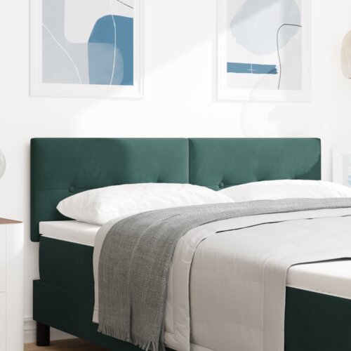  LED vzglavnik gumbasto oblazinjen temno zelen 72 cm žamet, (22083896) Cene