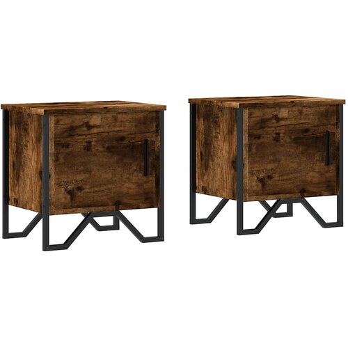 Maison Chic Dvo delni komplet Nočne omarice - Nočne mize dimljeni hrast 40x30x40 cm inženirski les, (21689837) Cene