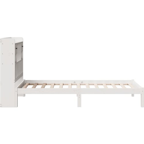  s regalom za knjige bez madraca bijeli 90x200cm borovina Slike