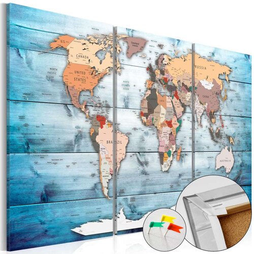  Slika na plutenoj podlozi - Sapphire Travels [Cork Map] 120x80 Slike
