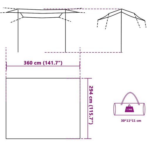 vidaXL Cerada za kampiranje zelena 360 x 294 cm vodootporna Cijene