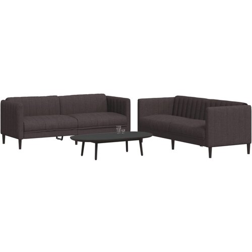  The Living Store Sedežna garnitura 2-delna temno rjava tkanina - Sedežna Garnitura, (21466014) Cene