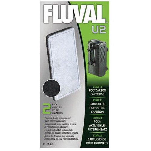 Fluval kartu&amp;scaron;a za notranji filter U3 z aktivnim ogljem in vato - 2 kos Slike