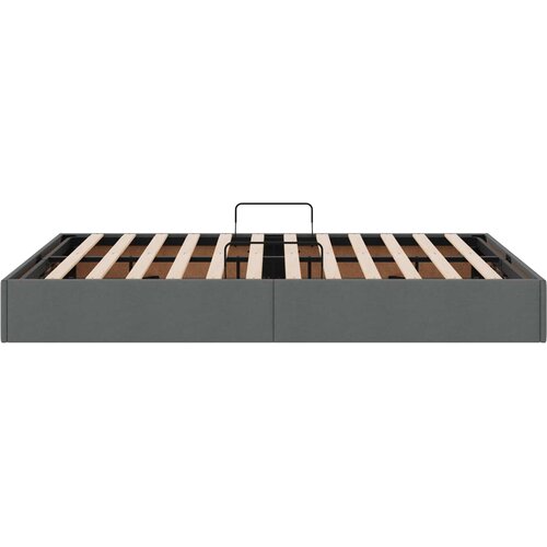  Otomanski krevet s pohranom Tamno siva 140 x 200 cm tkanina Slike