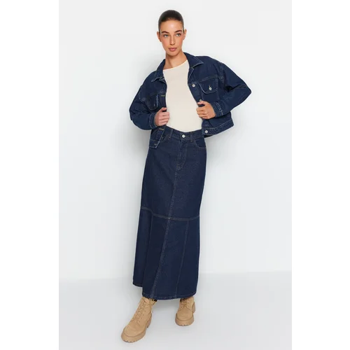 Trendyol Skirt - Dark blue - Maxi