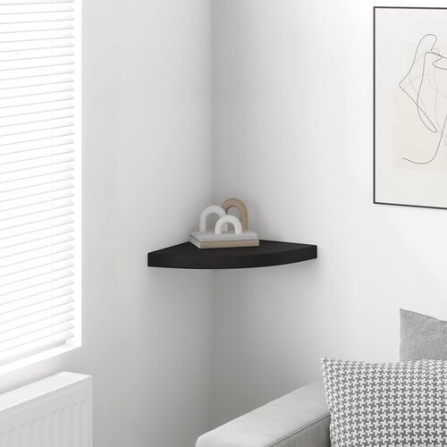  Plutajuća kutna polica crna 35 x 35 x 3,8 cm MDF Slike
