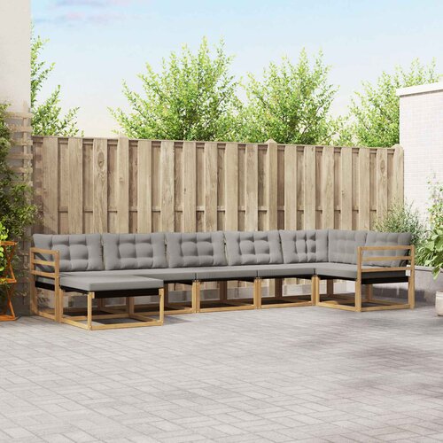  Set vanjskih sofa 7 kom. Bijela i svjetlosiva 404 x 166,5 x 73 cm Cene