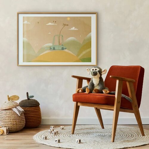  Plakat - Traveling Giraffe 42x29.7 Zlatni okvir s margom Slike