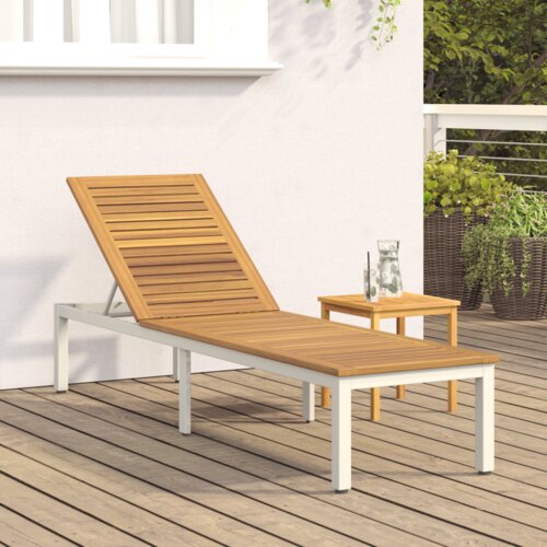 vidaXL Ležaljka na suncu siva 200x55x35 cm čvrsto drvo acacia Cijene
