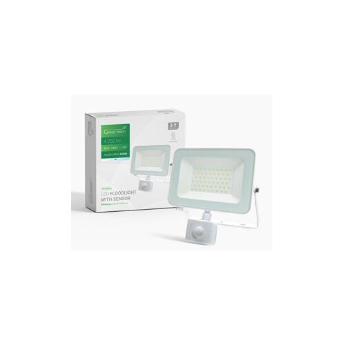  Reflektor LED sa senzorom 50W 6500K IP65 bijeli Green Tech Cijene