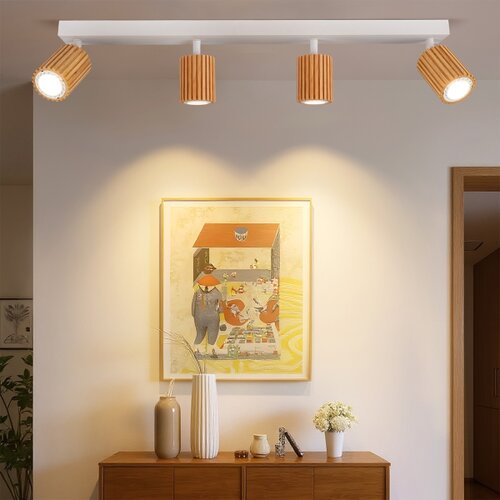  Brilagi - Spot svetiljka MODERN WOOD 4xGU10/8W/230V drvo/bela Slike